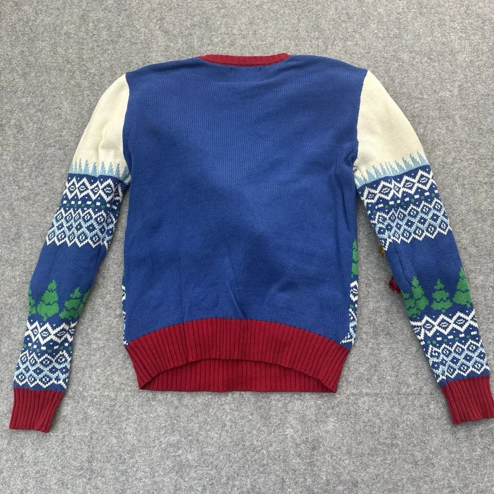 Spencer's Ugly Christmas Sweater Santa And Reindeer 3D Size Small